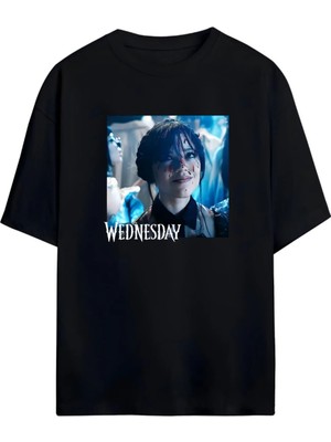 Von Labas Wednesday -Addams-Tyler Tasarımlı Yüksek Baskı Kaliteli Unısex Yeni Sezon Oversıze Pamuklu  T-Shırt