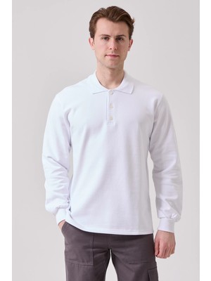 Kardelen İş Elbiseleri Galanthus Polo Sweat Erkek Uzun Kollu Pamuklu Sweatshirt Iş ve Günlük Kullanım Için