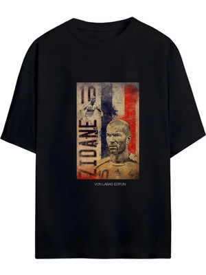 Von Labas Zıdane Tasarımlı Unısex Oversıze Pamuklu Tshırt