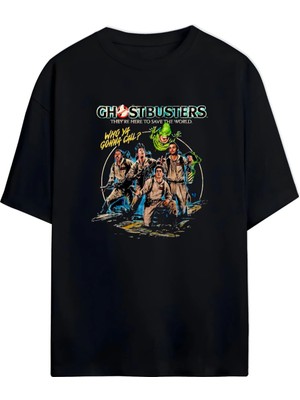 Von Labas Ghostbusters Hayalet Avcıları Tasarımlı Unisex %100 Pamuklu Oversize Tişört