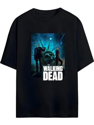 Von Labas The Walkıng Dead Tasarımlı Yüksek Baskı Kaliteli Unısex Yeni Sezon Oversıze Pamuklu  T-Shırt