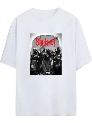 Von Labas Slıpknot Tasarımlı Unısex Yeni Sezon Oversıze Pamuklu T-Shırt