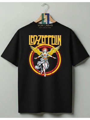 Von Labas LED Zeppelin Tasarımlı Unisex %100 Pamuklu Premium Tişört