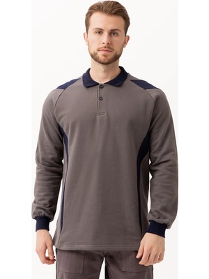 Kardelen İş Elbiseleri Flora Polo Yaka Sweatshirt - Uzun Kollu, Rahat Kesim, Pamuklu, Günlük ve Iş Kullanımı Için