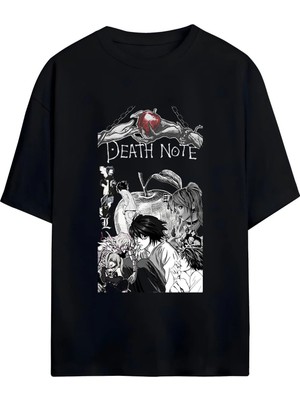 Von Labas Death Note Tasarımlı Unısex Oversıze Pamuklu Tshırt