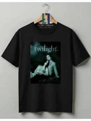 Von Labas Özel Tasarım Twilight Baskılı Unisex Premium Pamuklu Tişört