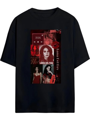 Von Labas Lana Del Rey Tasarımlı Unısex Yeni Sezon Oversıze Pamuklu  T-Shırt