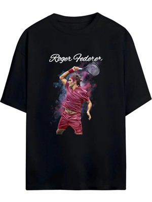 Von Labas Tenis Efsanesi Roger Federer Hayranlarına Özel Unisex Pamuklu Tişört