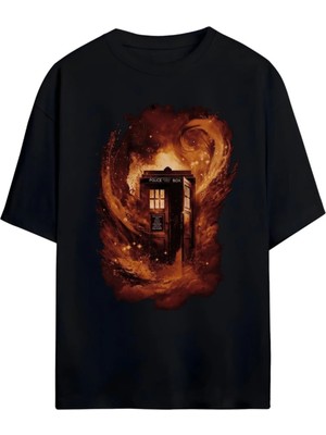 Von Labas Doctor Who Tasarımlı Unısex Oversıze Pamuklu Tshırt