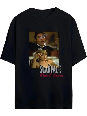 Von Labas Scarface Tony And Elvıra Unısex Pamuklu Tshırt