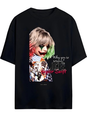 Von Labas Taylor Swıft Joker Tasarımlı Unısex Oversıze Pamuklu Yüksek Kaliteli Penye  T-Shırt