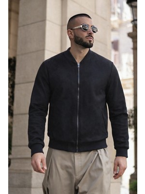 Comstar Erkek Trend Basic Günlük Premium Siyah Nubuk Ceket