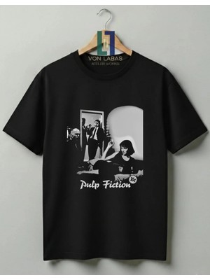 Von Labas Pulp Fiction Tasarımlı Premium Unisex %100 Pamuklu Yüksek Kalite Baskılı Tişört Tvd