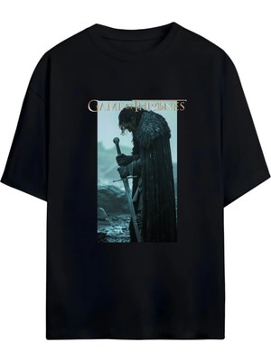 Von Labas Game Of Thrones Tasarımlı Unısex Oversıze Pamuklu Tshırt