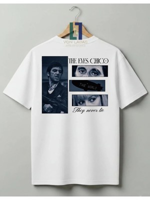 Von Labas Scarface Tony Montana Tasarım Sırt Tasarımlı %100 Pamuk Unisex Tişört