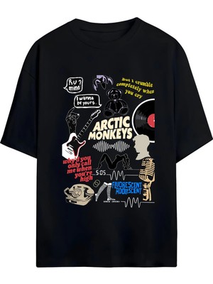 Von Labas Arctic Monkeys Tasarımlı Unisex Pamuklu T-Shirt