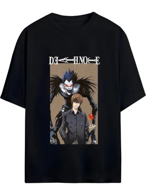 Von Labas Death Note Tasarımlı Unısex Oversıze Pamuklu Tshırt