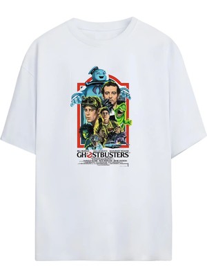 Von Labas Ghostbusters Hayalet Avcıları Tasarımlı Unisex %100 Pamuklu Oversize Tişört