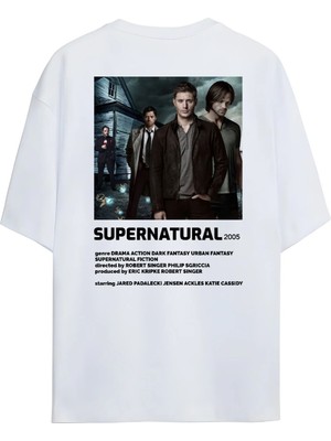 Von Labas Supernatural Cover Unısex Oversıze T-Shırt (Sırt ve Göğüs Tasarımlı)