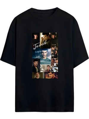 Von Labas Alacakaranlık Efsanesi Eclipse Jacob Black Baskılı Unisex Pamuklu Tişör
