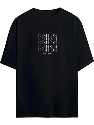 Von Labas New Collectıon Sırt ve Ön Fashıon Baskılı Unısex Oversıze T-Shırt