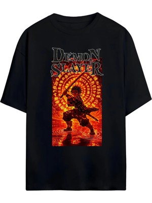 Von Labas Demon Slayer Tasarımlı Unısex Oversıze Pamuklu Tshırt
