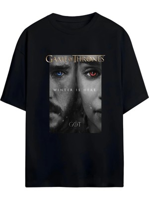 Von Labas Game Of Thrones Tasarımlı Unısex Oversıze Pamuklu Tshırt