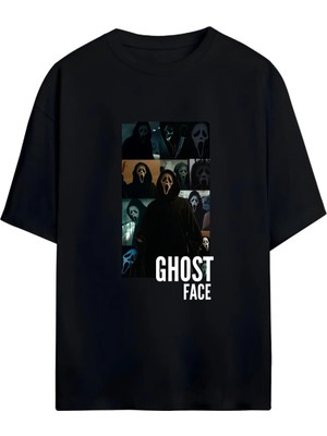 Von Labas Ghost Face Tasarımlı Unısex Yeni Sezon Oversıze Pamuklu  T-Shırt