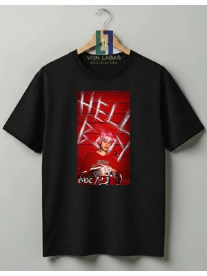 Von Labas Lil Peep Hellboy Özel Tasarım Baskılı %100 Pamuklu Unisex Tişört