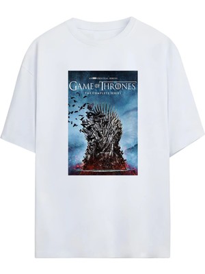 Von Labas Game Of Thrones Tasarımlı Unısex Oversıze Pamuklu Tshırt