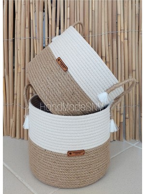 PremiumPort El Yapımı Çok Amaçlı 2'li Hasır Sepet ve Saklama Kutusu Seti