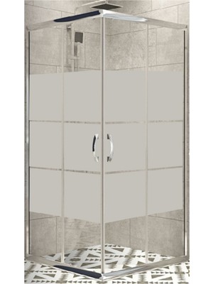 Durul Kare Duşakabin 5mm Temperli Cam Parlak Alüminyum Kumlama Box Desen H:190CM