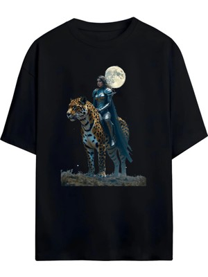 Von Labas Yeni Sezon Oversize Jaguar Figürlü Pamuklu Tshirt - Farklı Bedenlerde!