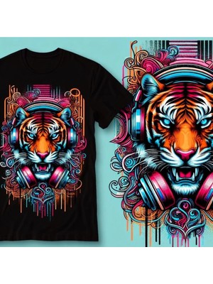 Von Labas Colorful Tıger Kadın Tshırt