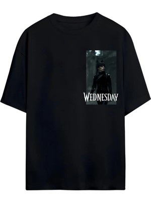 Von Labas Wednesday -Addams-Tyler Tasarımlı Yüksek Baskı Kaliteli Unısex Yeni Sezon Oversıze Pamuklu  T-Shırt