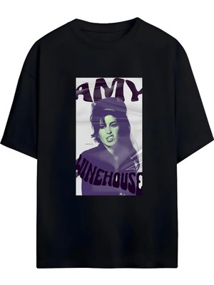 Von Labas Amy Winehouse Tasarimli Yüksek Baski Kali̇teli̇ Unisex Yeni̇ Sezon Oversize Pamuklu  T-Shirt