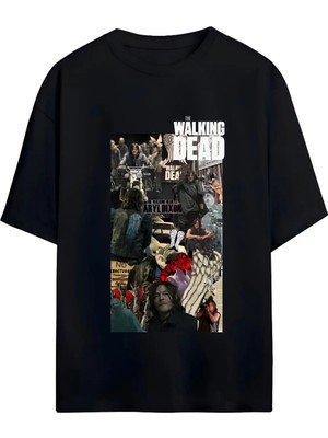 Von Labas The Walkıng Dead Tasarımlı Yüksek Baskı Kaliteli Unısex Yeni Sezon Oversıze Pamuklu  T-Shırt