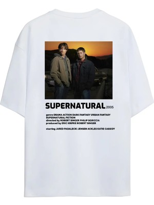 Von Labas Supernatural Cover Unısex Oversıze T-Shırt (Sırt ve Göğüs Tasarımlı)