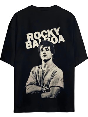 Von Labas Rocky Balboa Tasarımlı  Unısex Yeni Sezon Oversize Pamuklu Penye T-Shırt