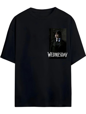 Von Labas Wednesday -Addams-Tyler Tasarımlı Yüksek Baskı Kaliteli Unısex Yeni Sezon Oversıze Pamuklu  T-Shırt