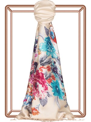 İpekevi Yediveren Tarhı Desenli Ipek Şal