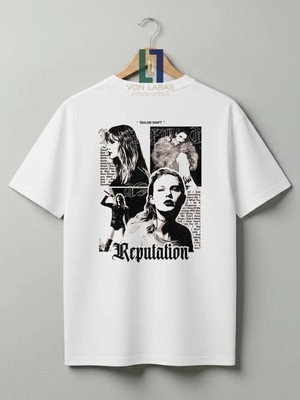 Von Labas Taylor Swift Reputation Vintage Grafik Tasarımlı Pamuklu Unisex T-Shirt