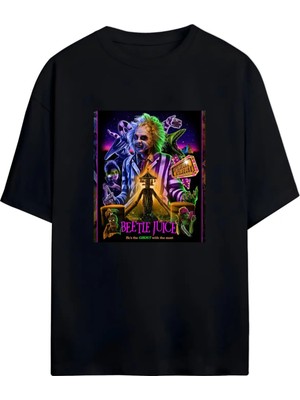Von Labas Tim Burton'ın Hültleşmiş Filmi "beetlejuice" Hayranlarına Özel Tasarlanmış Unisex Pamuklu Tişört