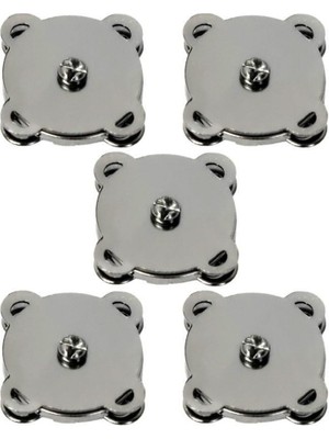 Aklar Çanta Mıknatıslı 10 Adet Dikilebilir Çanta Çıt Çıtı Gümüş Renk Kadınlar İçin Standart Beden