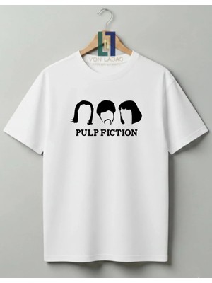 Von Labas Pulp Fiction Tasarımlı Premium Unisex %100 Pamuklu Yüksek Kalite Baskılı Tişört Tvd