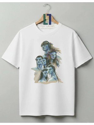Von Labas Avatar Tasarımlı %100 Pamuklu Unisex Yüksek Baskı Kaliteli Tişört