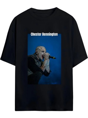 Von Labas Lınkın Park Chester Bennıngton Tasarımlı Unısex Yeni Sezon Oversıze Pamuklu  T-Shırt