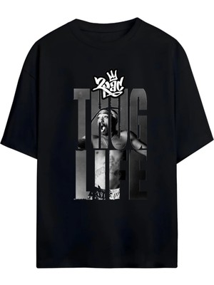 Von Labas Tupac Shakur - Thug Lıfe  Yüksek Baskı Kaliteli Unısex Yeni Sezon Oversıze Pamuklu  T-Shırt