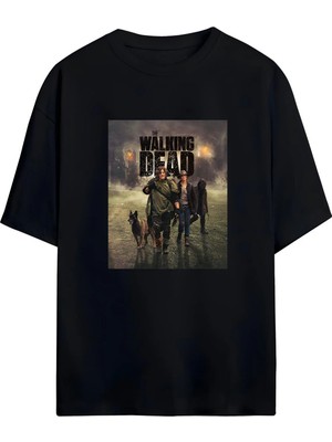 Von Labas The Walkıng Dead Tasarımlı Yüksek Baskı Kaliteli Unısex Yeni Sezon Oversıze Pamuklu T-Shırt