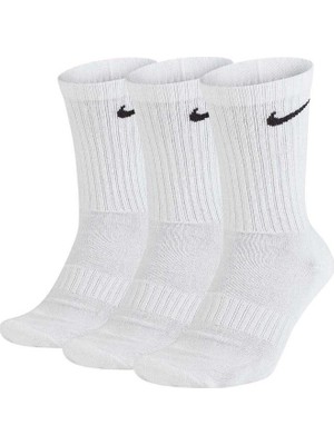 Nike Everyday Cushion Crew Unisex Çorap Beyaz Renk 3'lü Paket S Beden Konforlu Kullanım